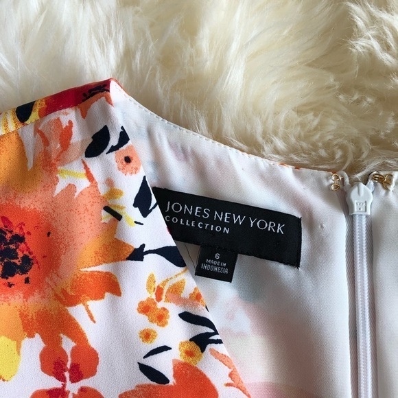Jones New York Floral Pleated Sleeveless Dress 6 - Picture 4 of 8